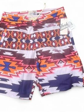 fresh Multicolor Aztec Print Men’s Swim Trunks - Orange, Pink, Blue